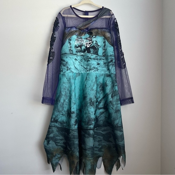 Disney Other - Blue and Purple Dress with Sheer Sleeves Disney Descendants Costume